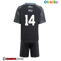 Otroške Nogometnih dresov Aston Villa Pau Torres #14 Gostujoči 2025-26 Kratki rokavi (+ hlače)